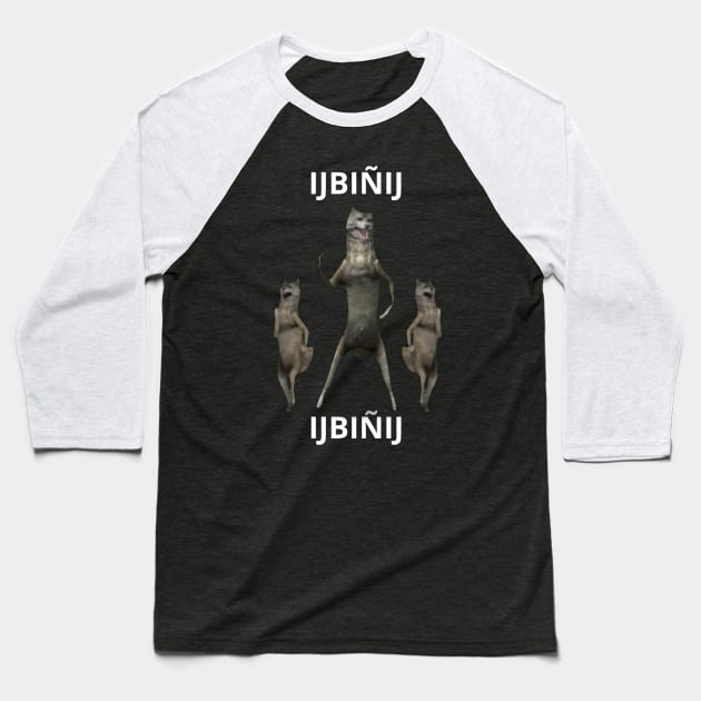 ijbiñij wolf dancing meme 3d animation group Baseball T-Shirt by GoldenHoopMarket